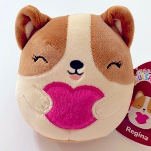NWT Squishmallows 4” Valentines Regina the Corgi.